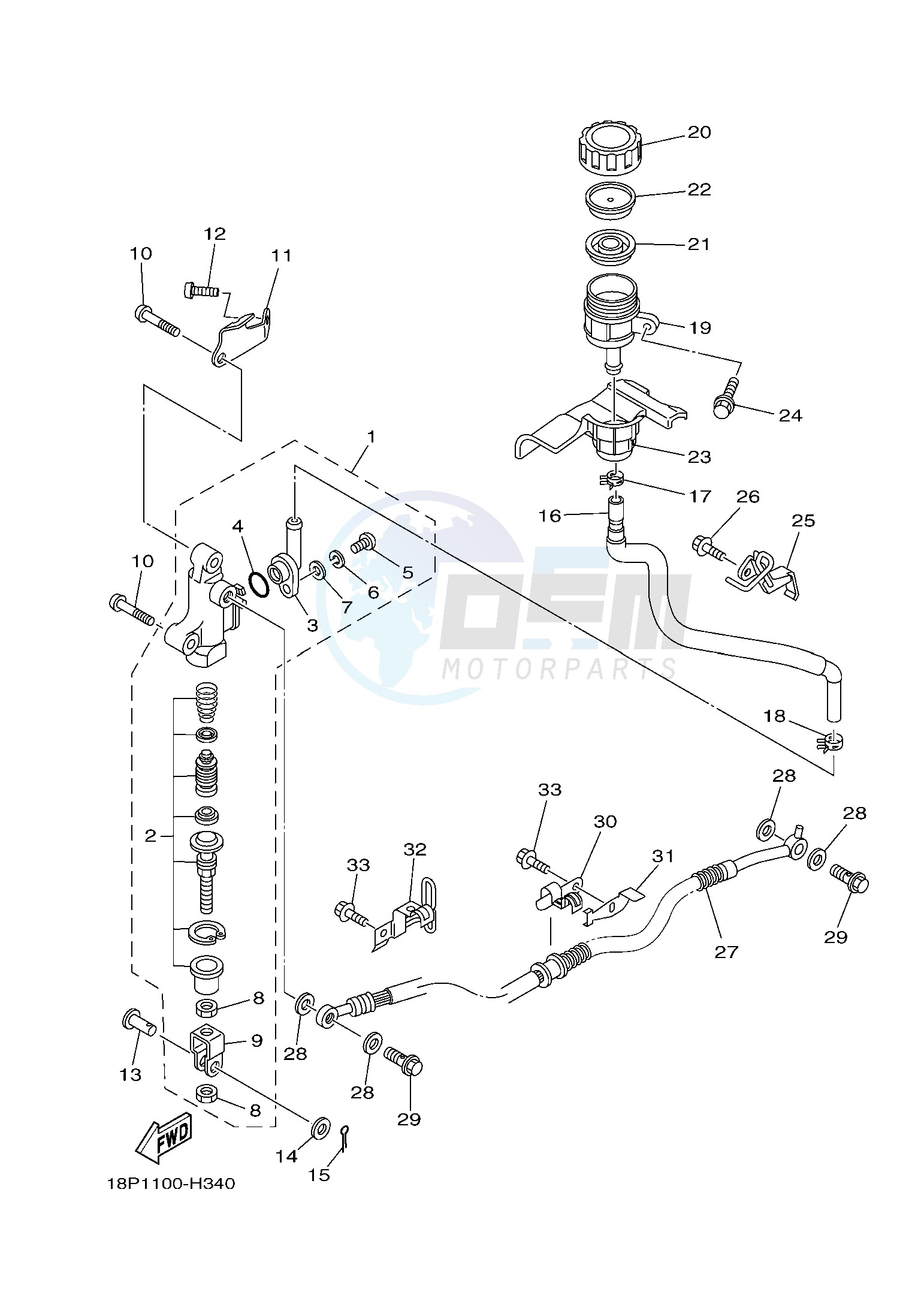 REAR MASTER CYLINDER image