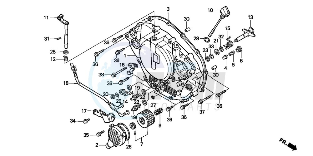 RIGHT CRANKCASE COVER blueprint