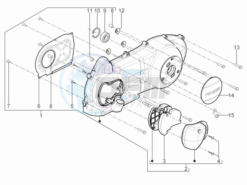 Crankcase cover - Crankcase cooling blueprint