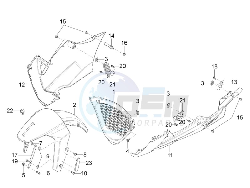 Front mudguard - Pillar blueprint