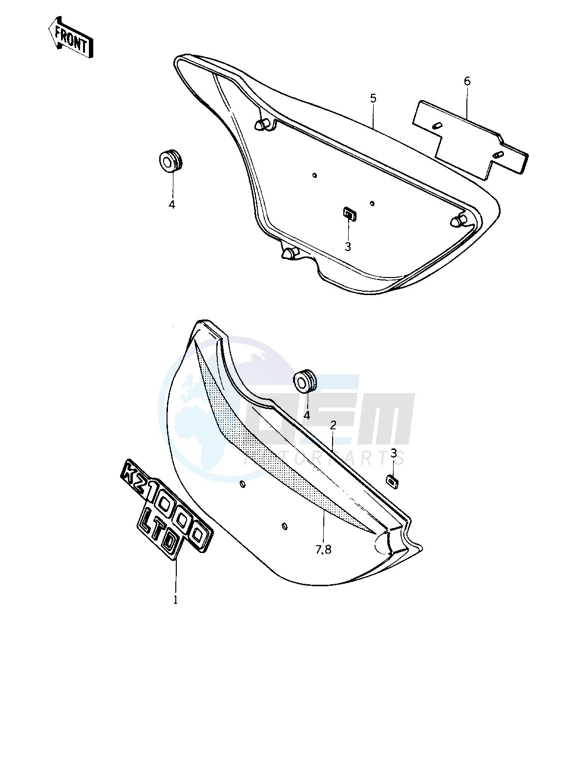 SIDE COVERS -- KZ1000-B1- - blueprint