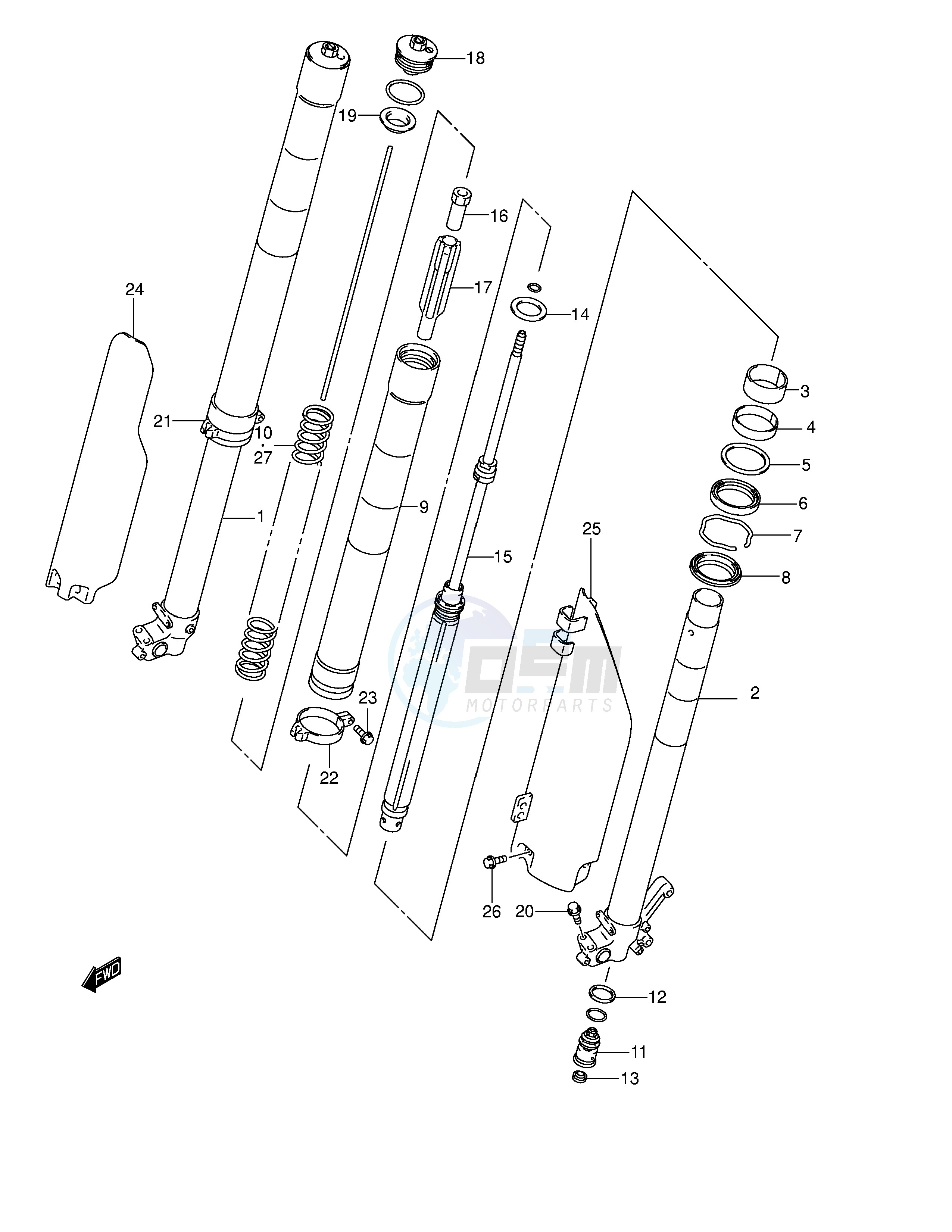 FRONT DAMPER (MODEL K1) blueprint