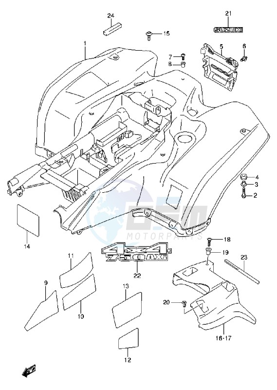 REAR FENDER (LT-A750XL3 P17) blueprint
