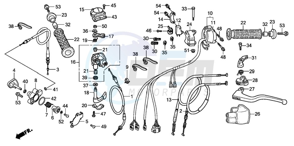 HANDLE LEVER/SWITCH/CABLE (TRX300EX'07,'08) blueprint