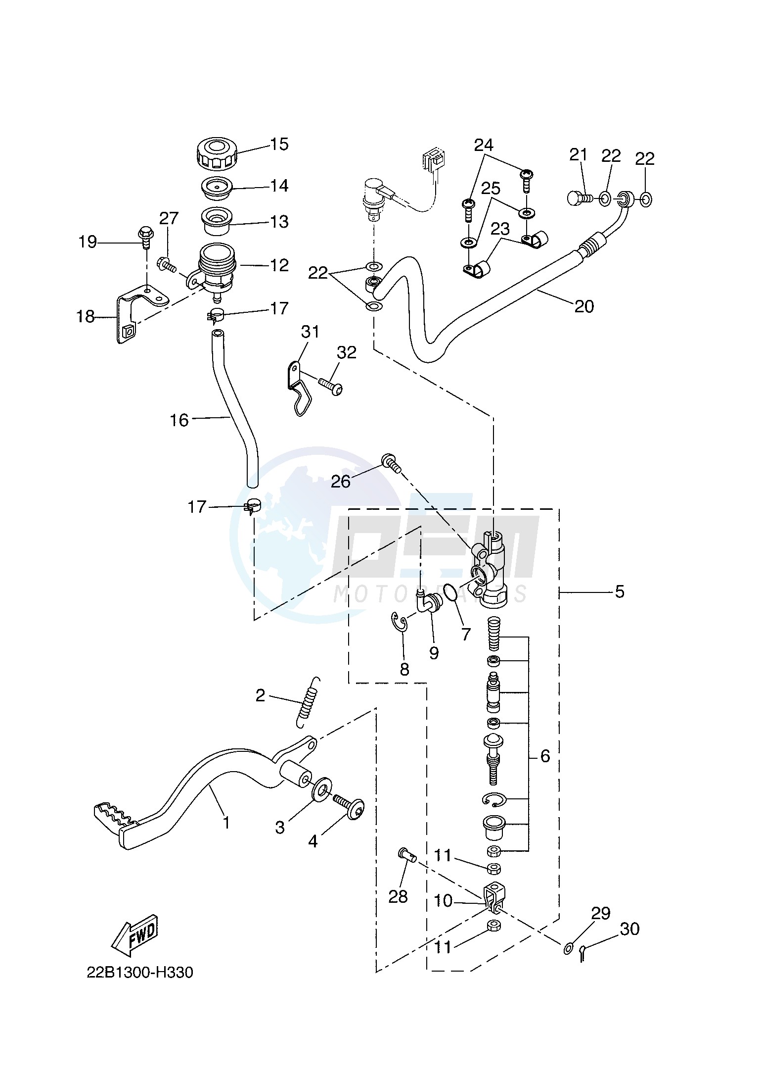 REAR MASTER CYLINDER image