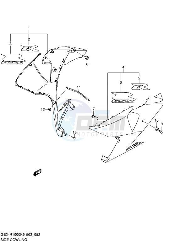 SIDE COWLING (MODEL K9) blueprint