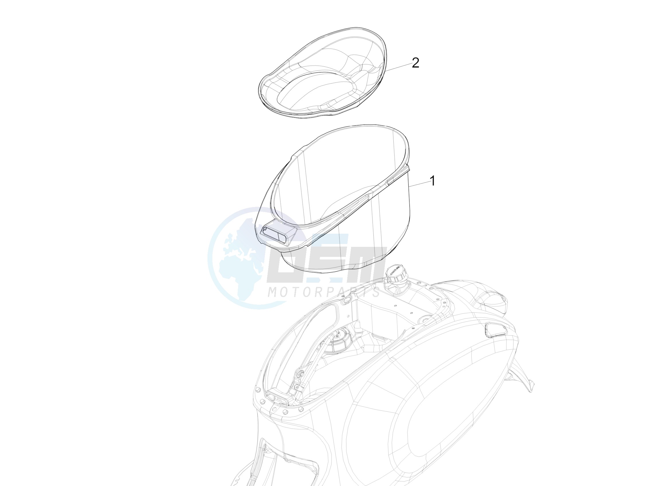 Helmet huosing - Undersaddle blueprint