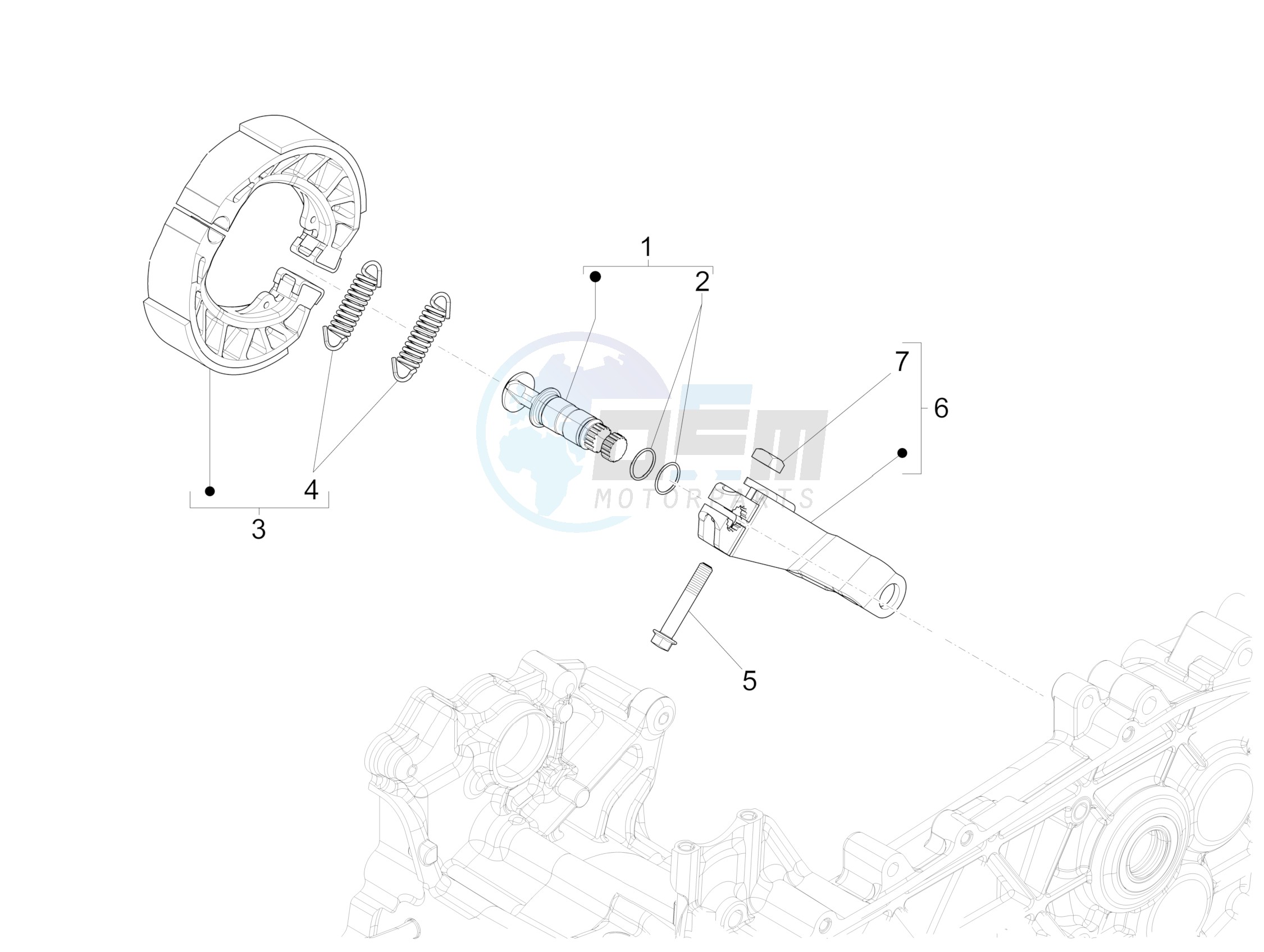 Rear brake - Brake jaw blueprint