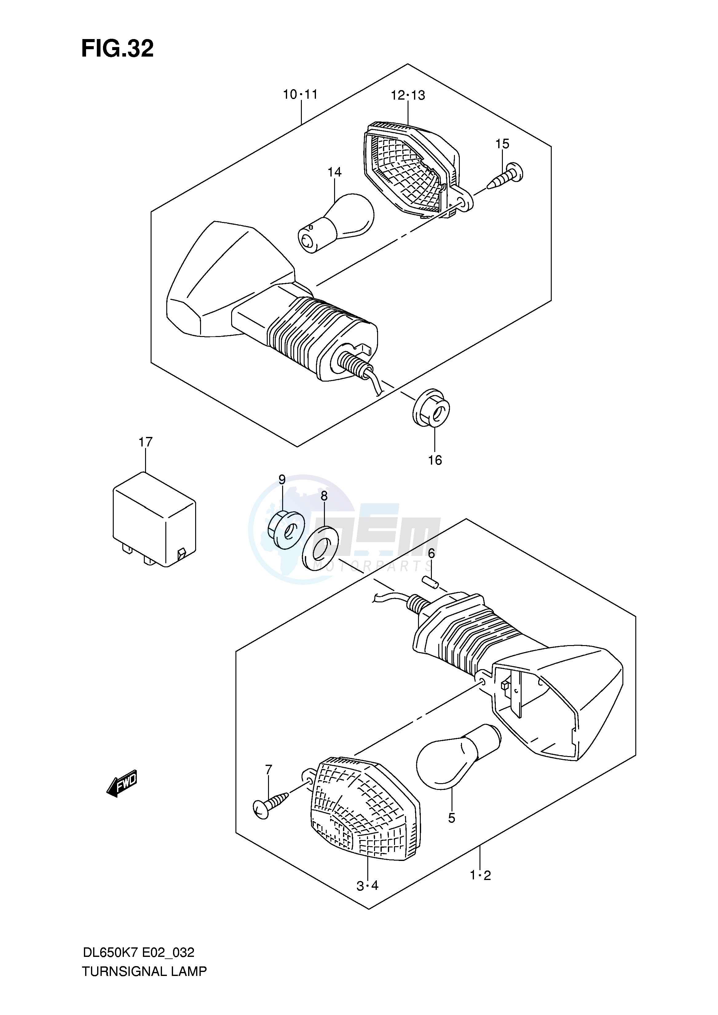 TURNSIGNAL LAMP (MODEL K7 K8) blueprint