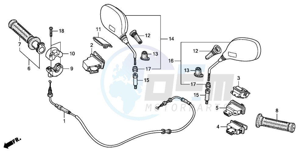 SWITCH/CABLE/MIRROR (FES1253-5)(FES1503-5) blueprint