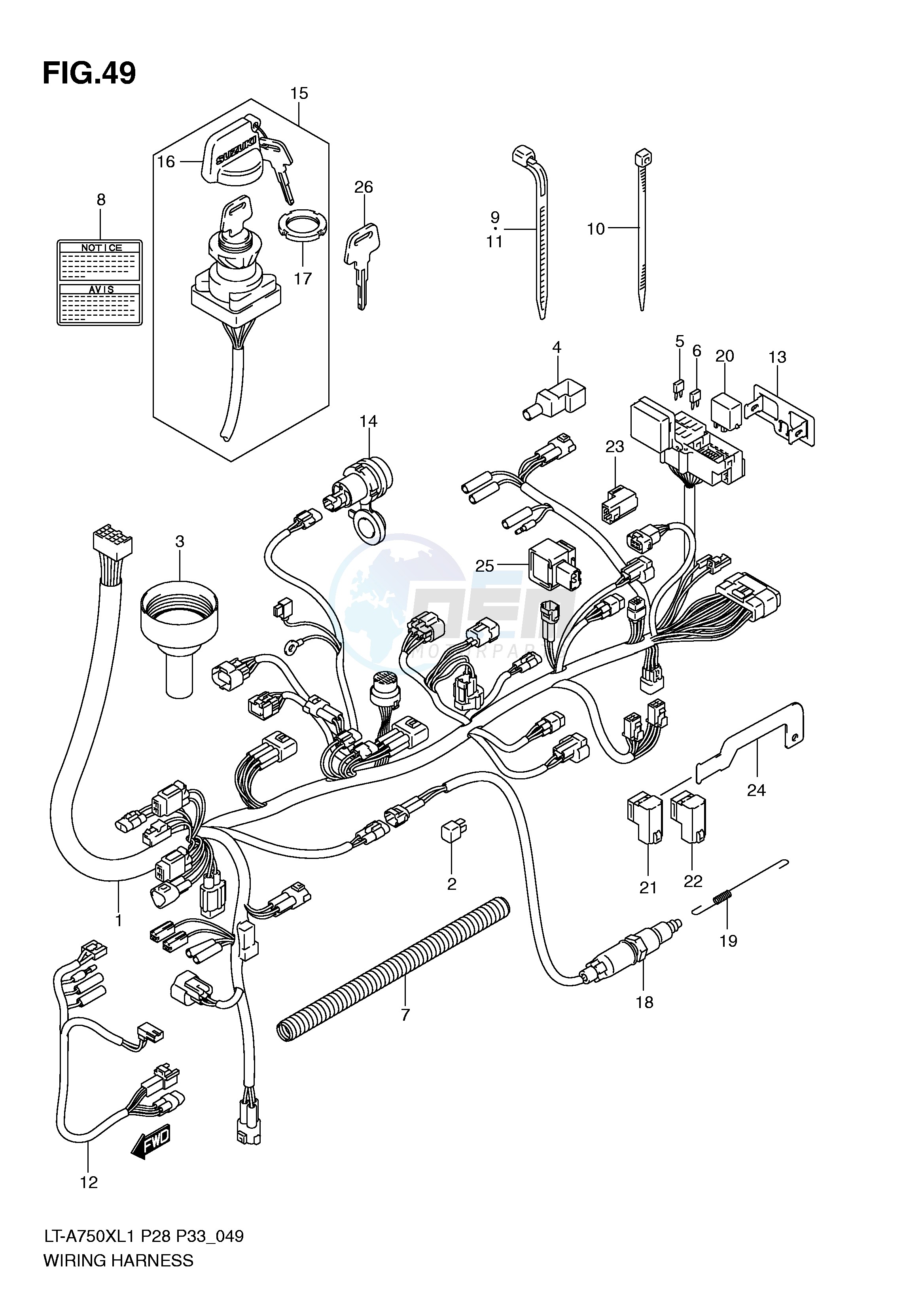 WIRING HARNESS (LT-A750XZL1 P28) image