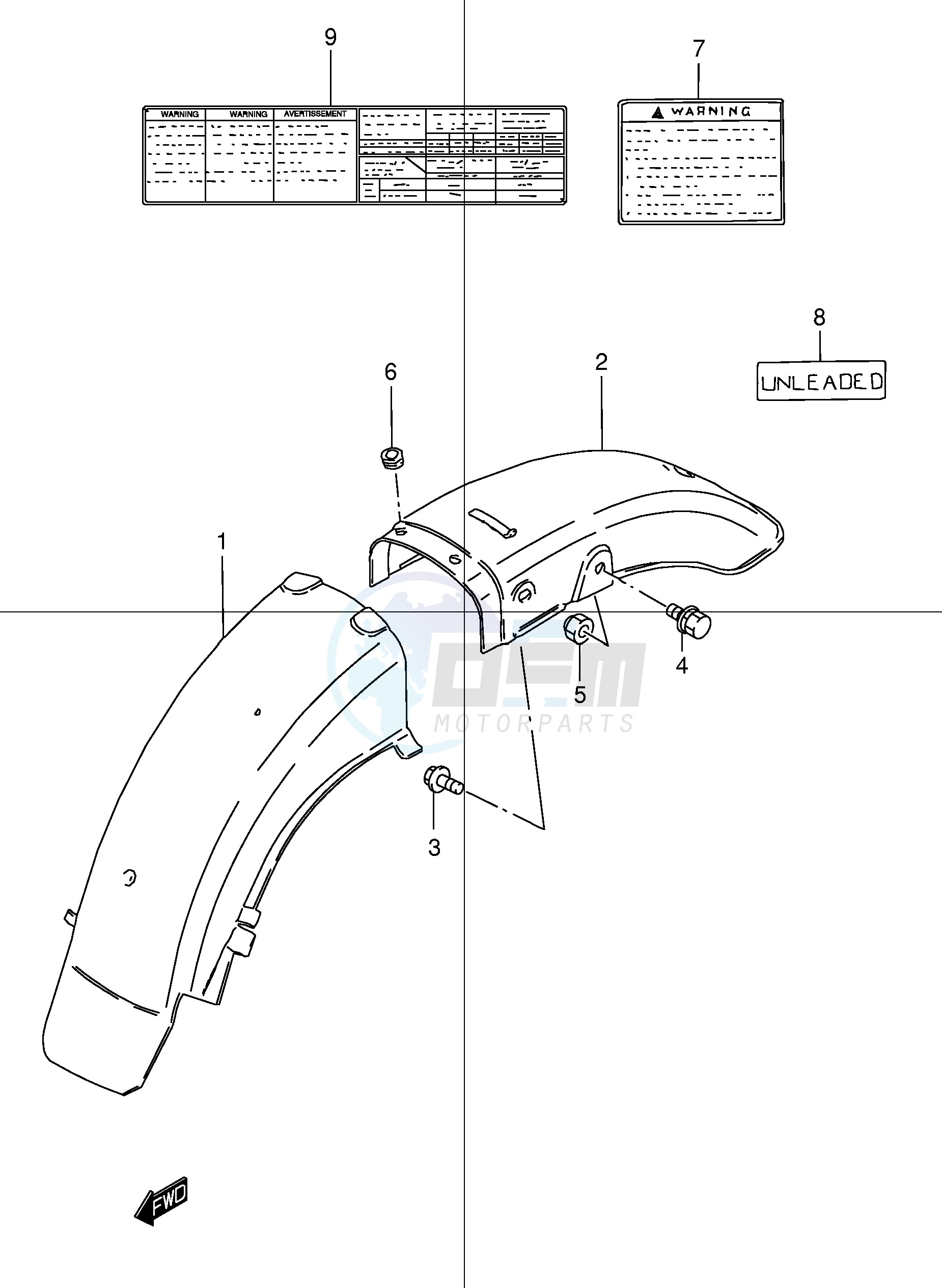 REAR FENDER (MODEL K1) blueprint