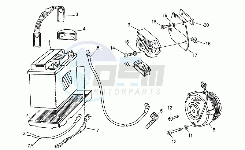 Saprisa battery - alternator blueprint