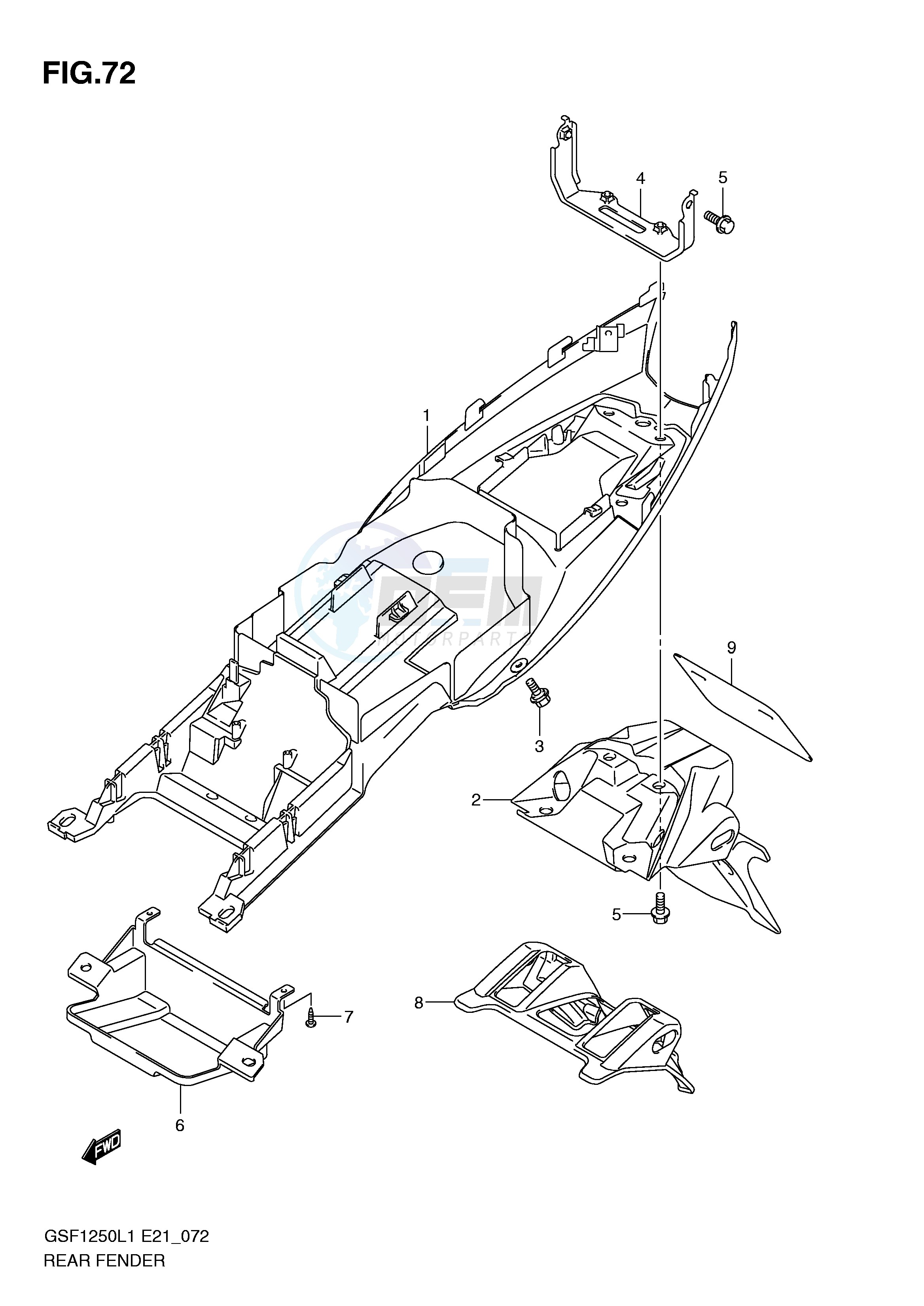 REAR FENDER (GSF1250L1 E24) blueprint