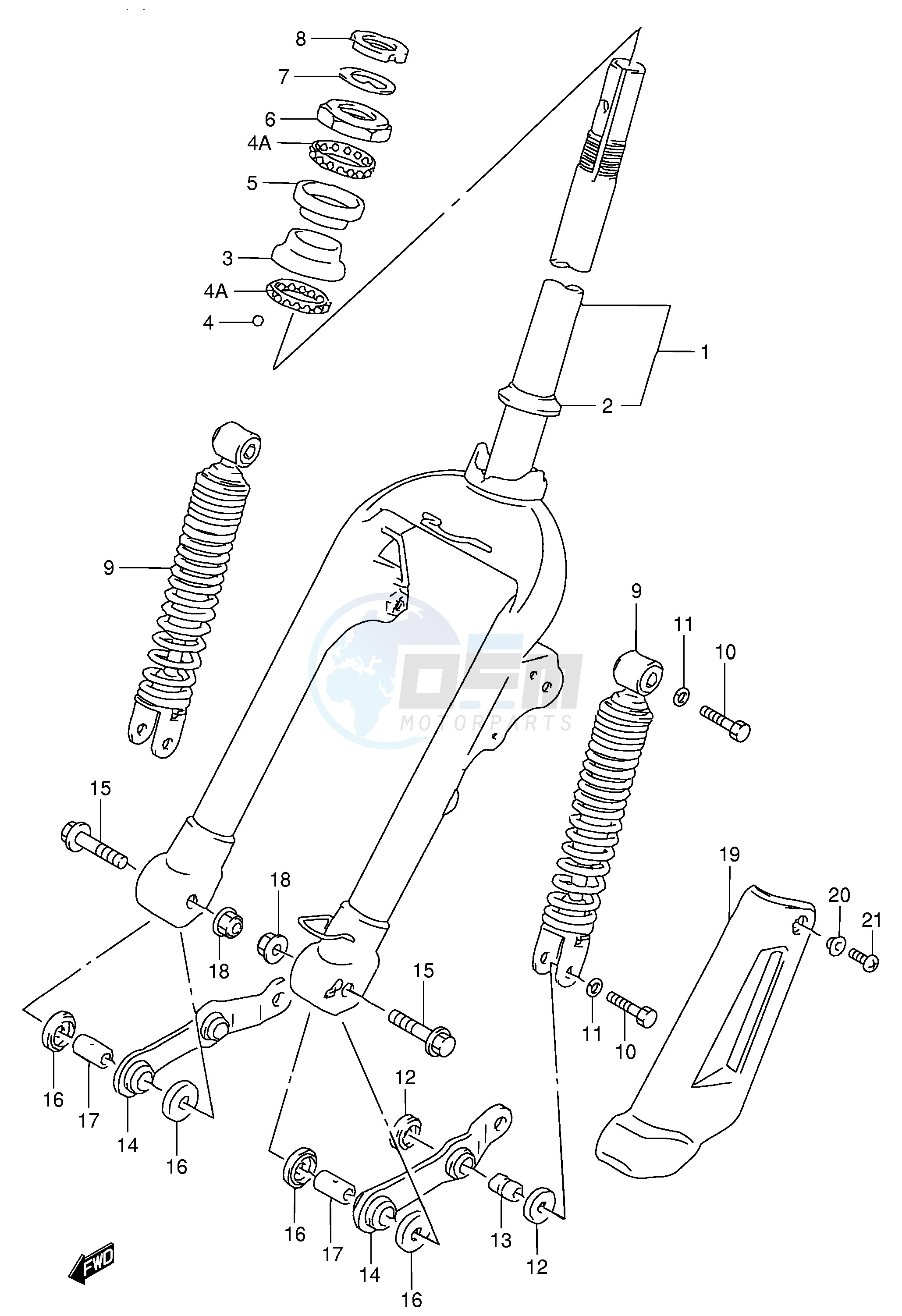 FRONT FORK (AE50RP RR RS RT RV) blueprint