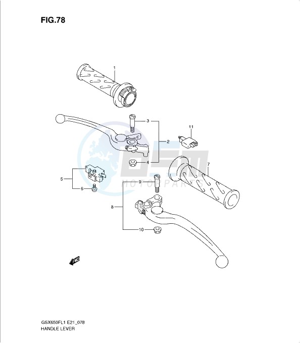 HANDLE LEVER (GSX650FL1 E24) blueprint