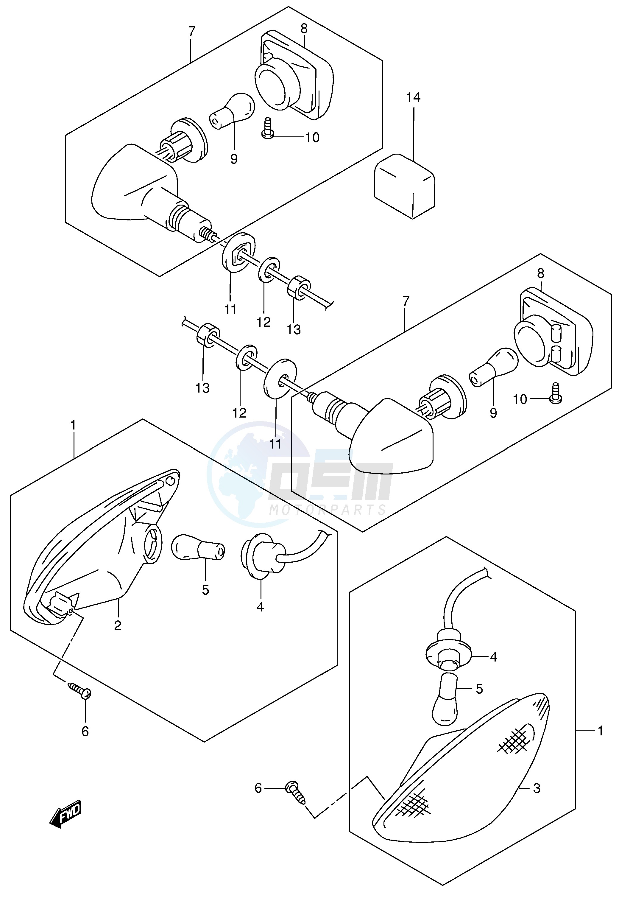 TURN SIGNAL LAMP (MODEL K4 K5) blueprint