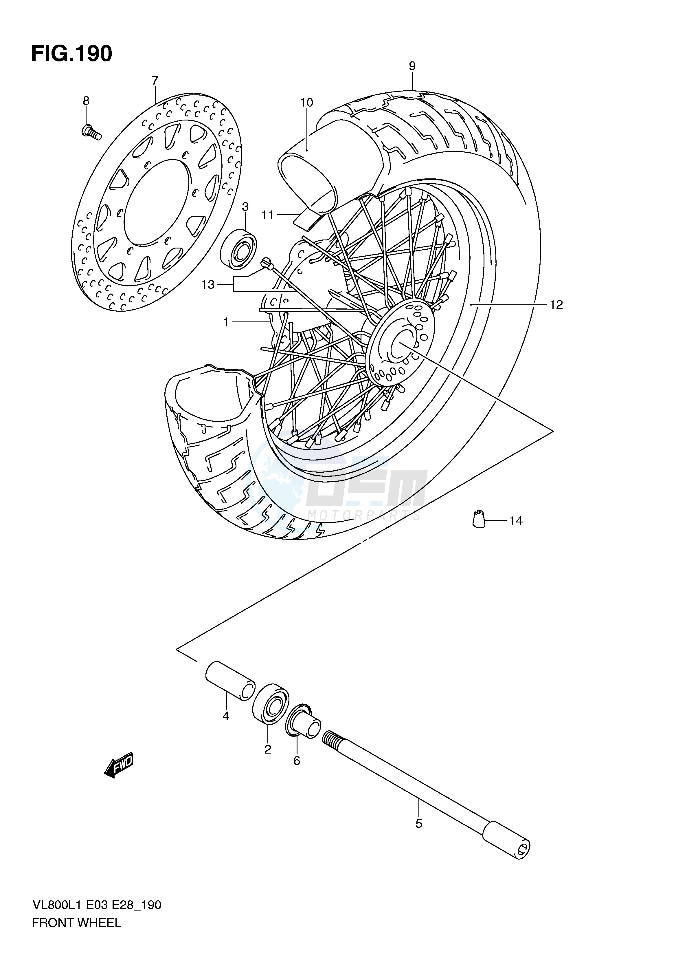 FRONT WHEEL (VL800TL1 E28) blueprint