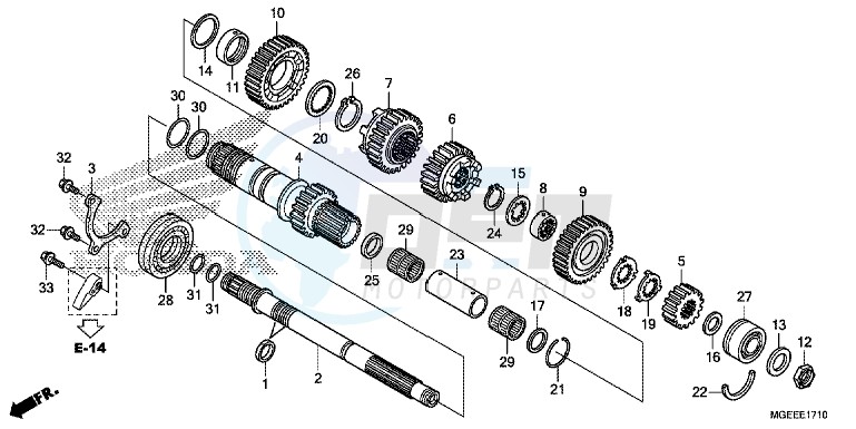 TRANSMISSION (VFR1200FD) (MAINSHAFT) image