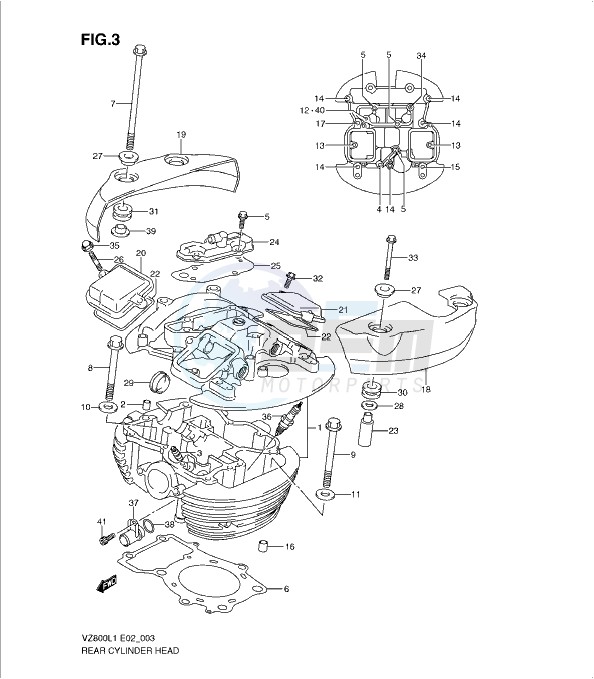 REAR CYLINDER HEAD blueprint