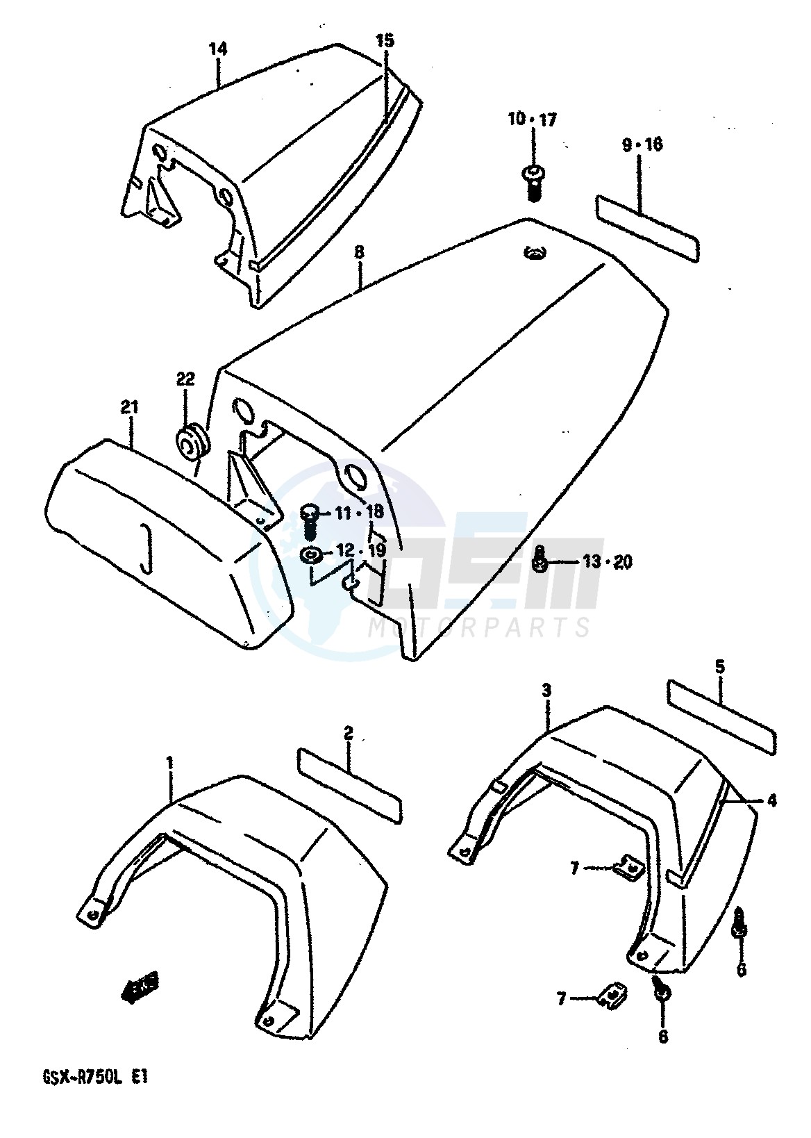 SEAT TAIL COVER (MODEL K) blueprint