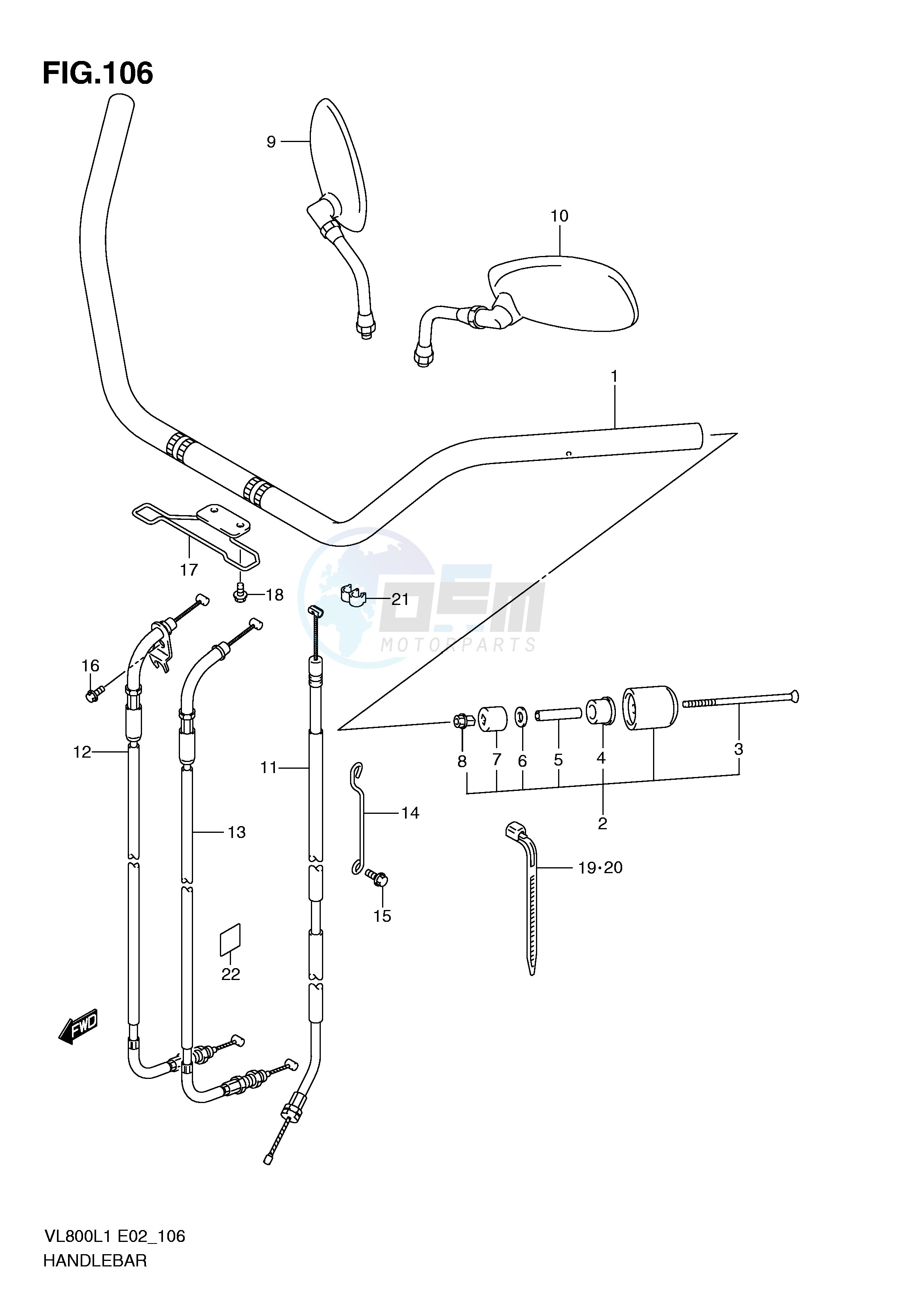 HANDLEBAR (VL800TL1 E24) image