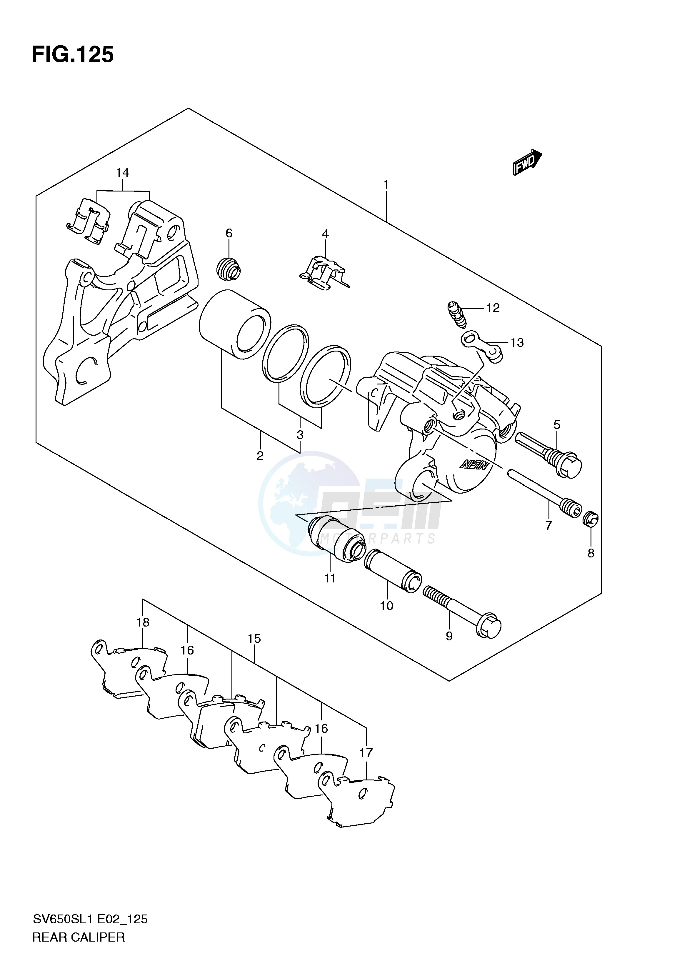 REAR CALIPER (SV650SUL1 E24) image