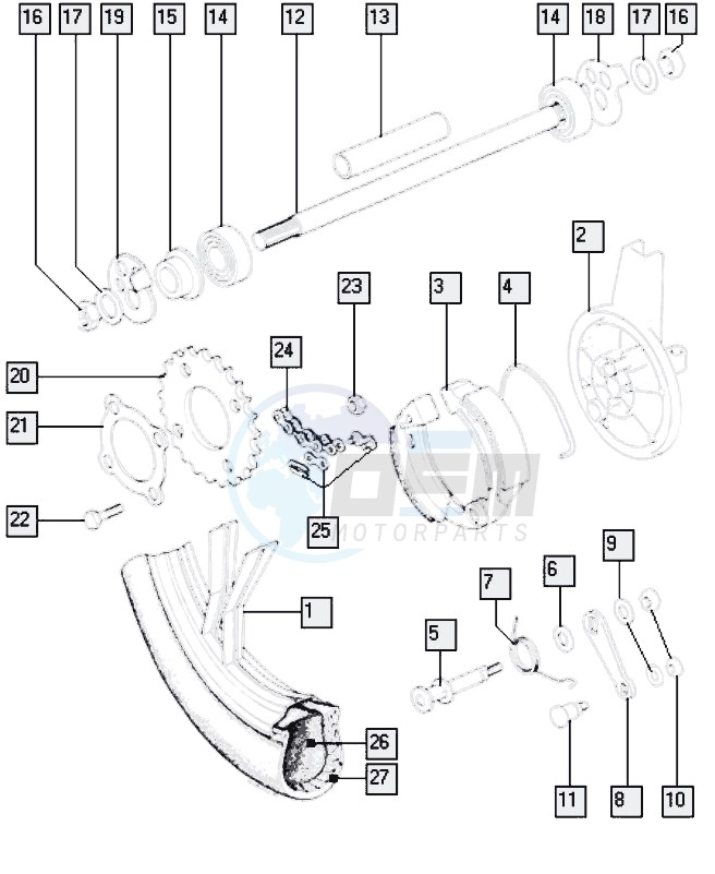 Rear wheel I blueprint