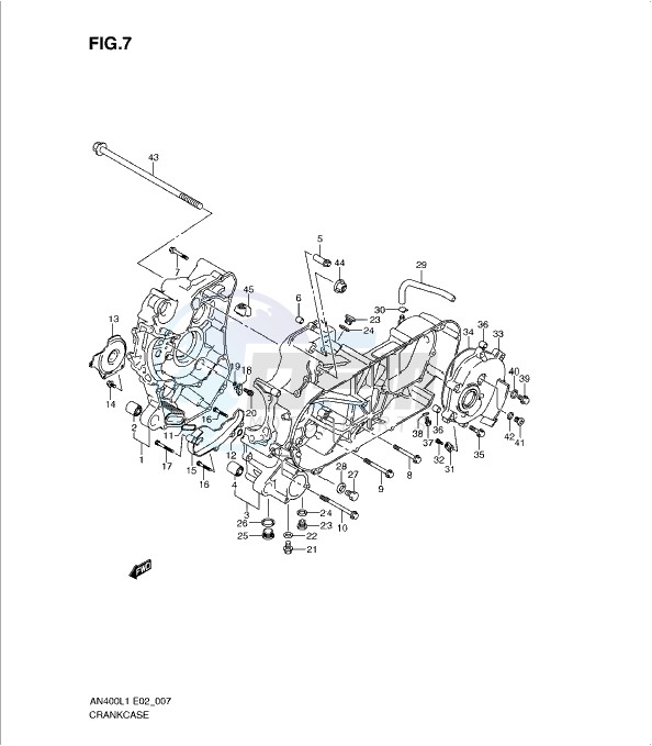 CRANKCASE (AN400AL1 E19) blueprint