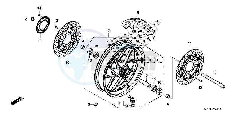 FRONT WHEEL (CB1100NA/ NAD) image