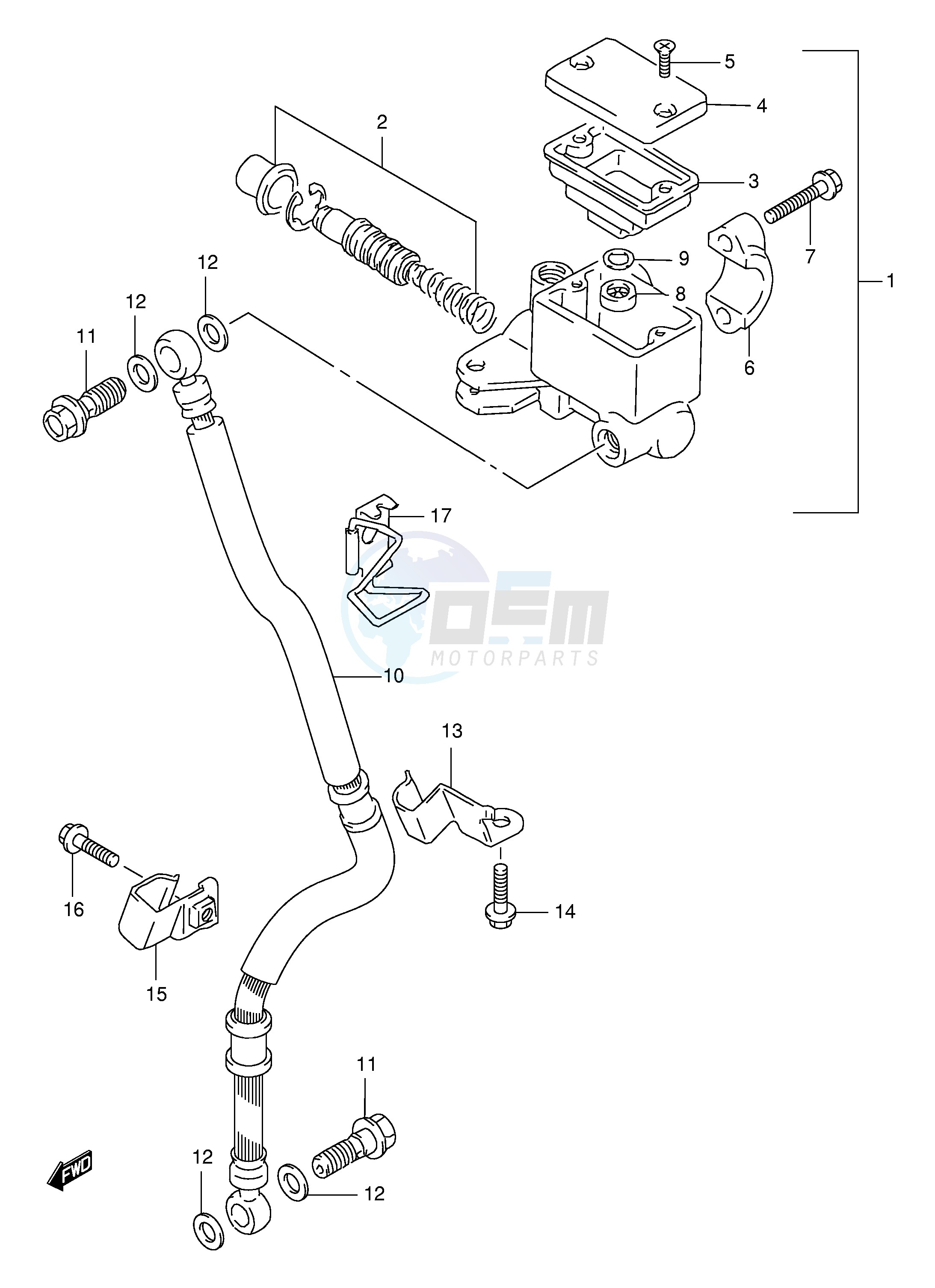 FRONT MASTER CYLINDER (MODEL V W X) image