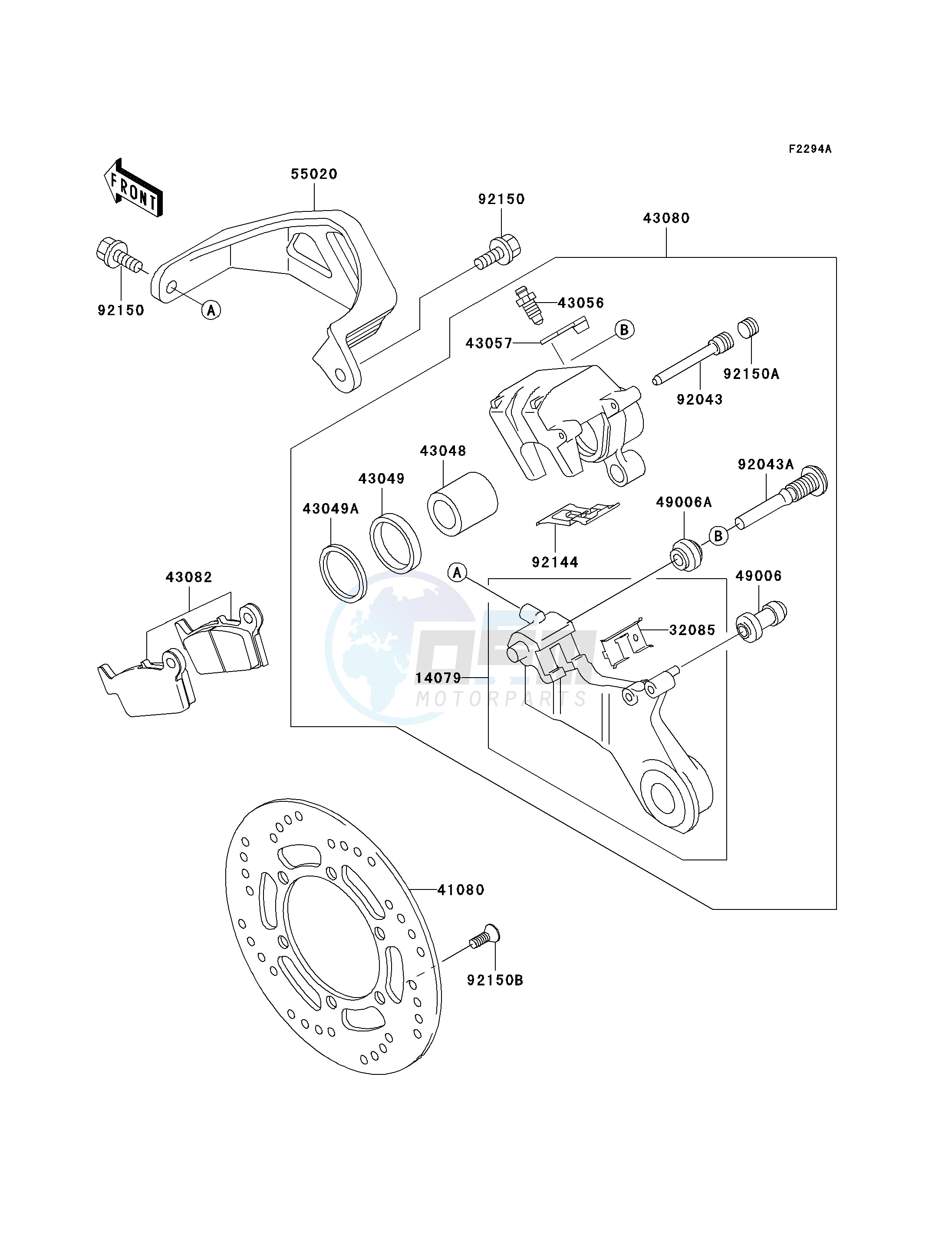 REAR BRAKE-- KLX300-A9- - image