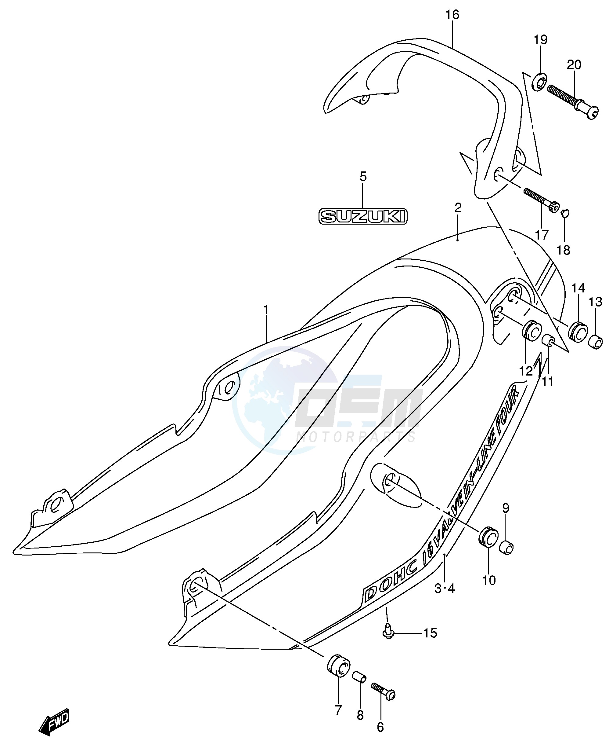 SEAT TAIL COVER (GSF1200SZK5) blueprint