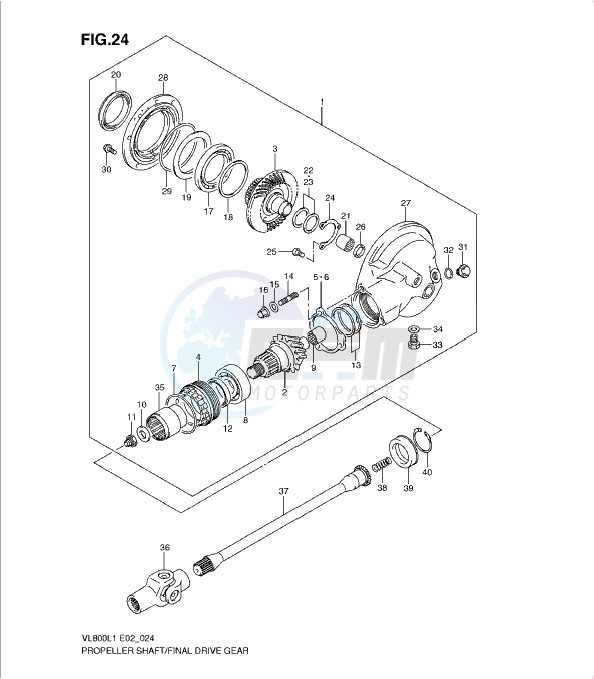 PROPELLER SHAFT - FINAL DRIVE GEAR blueprint