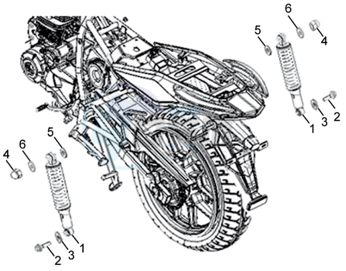 Shock absorber, rear (Positions) blueprint