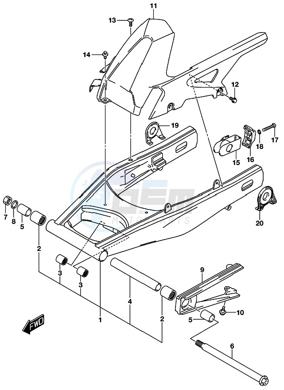 REAR SWINGINGARM (GSX-S750AL8 E21) image