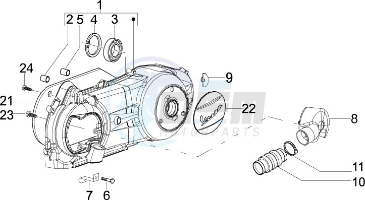 Crankcase cover and cooling image