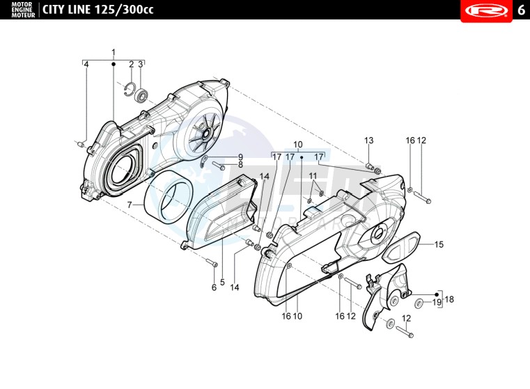 VARIATOR COVER - AIR FILTER  125cc blueprint