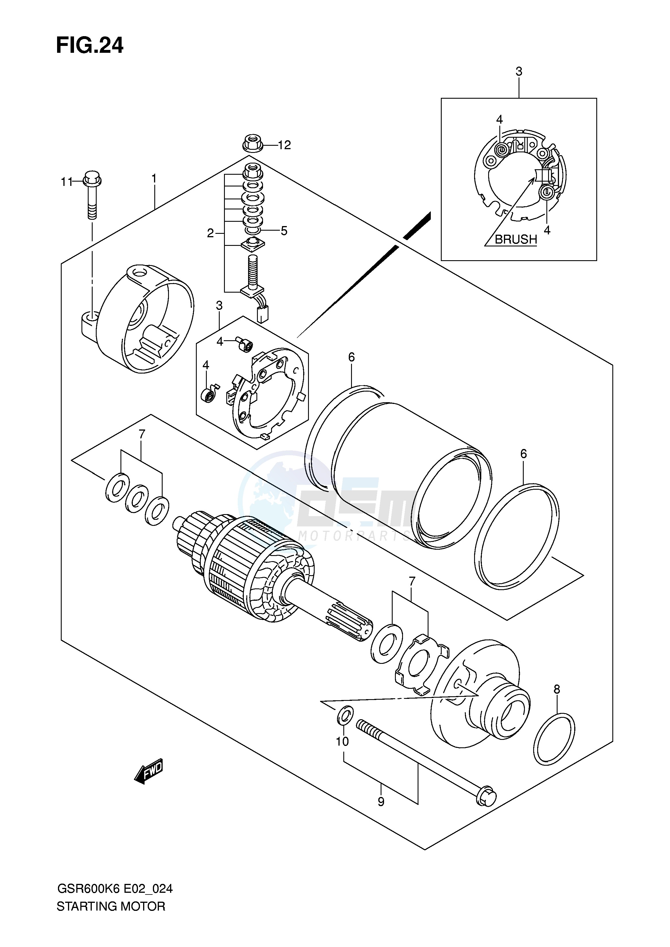 STARTING MOTOR (MODEL K6 K7) blueprint