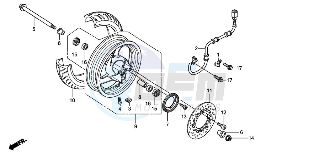 FRONT WHEEL (FES125A)(FES150A) image