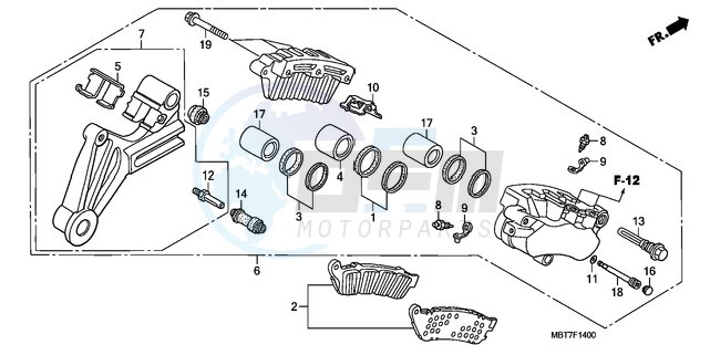 REAR BRAKE CALIPER (XL1000V) image