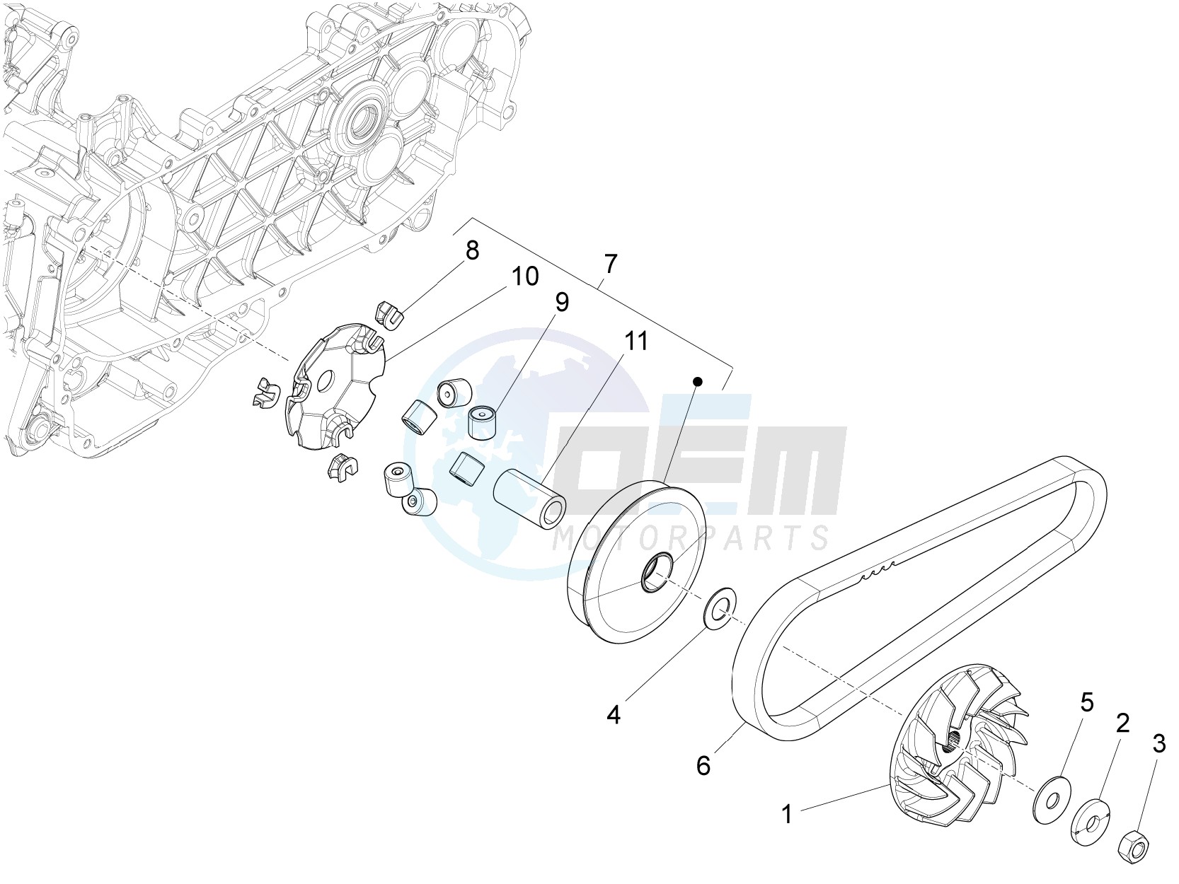 Driving pulley blueprint