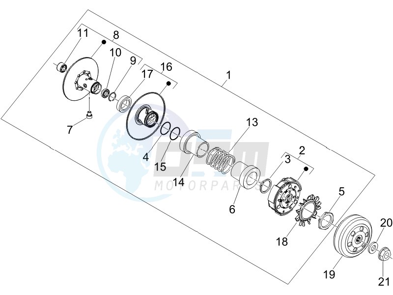 Driven pulley blueprint