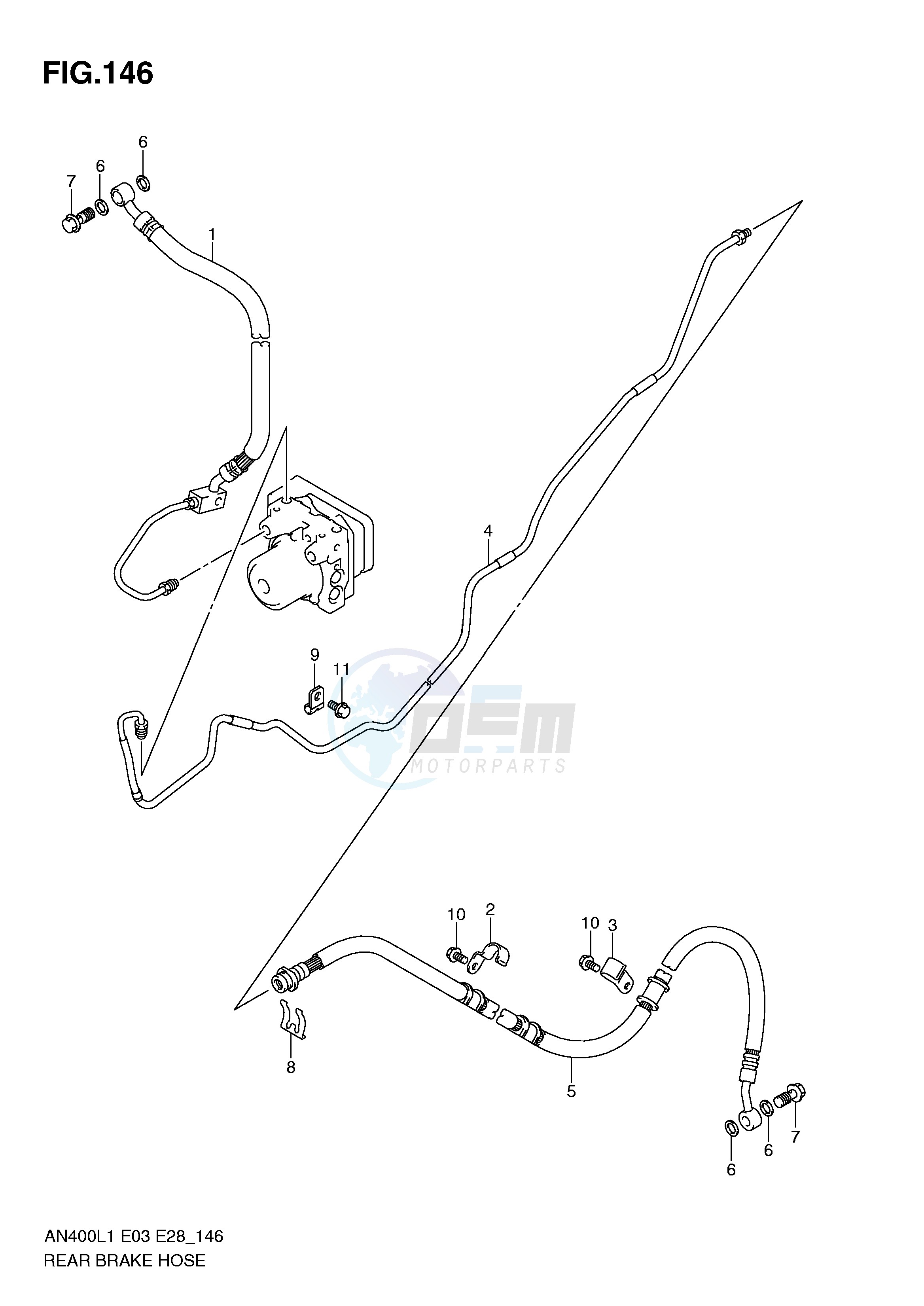 REAR BRAKE HOSE(AN400ZAL1 E33) image