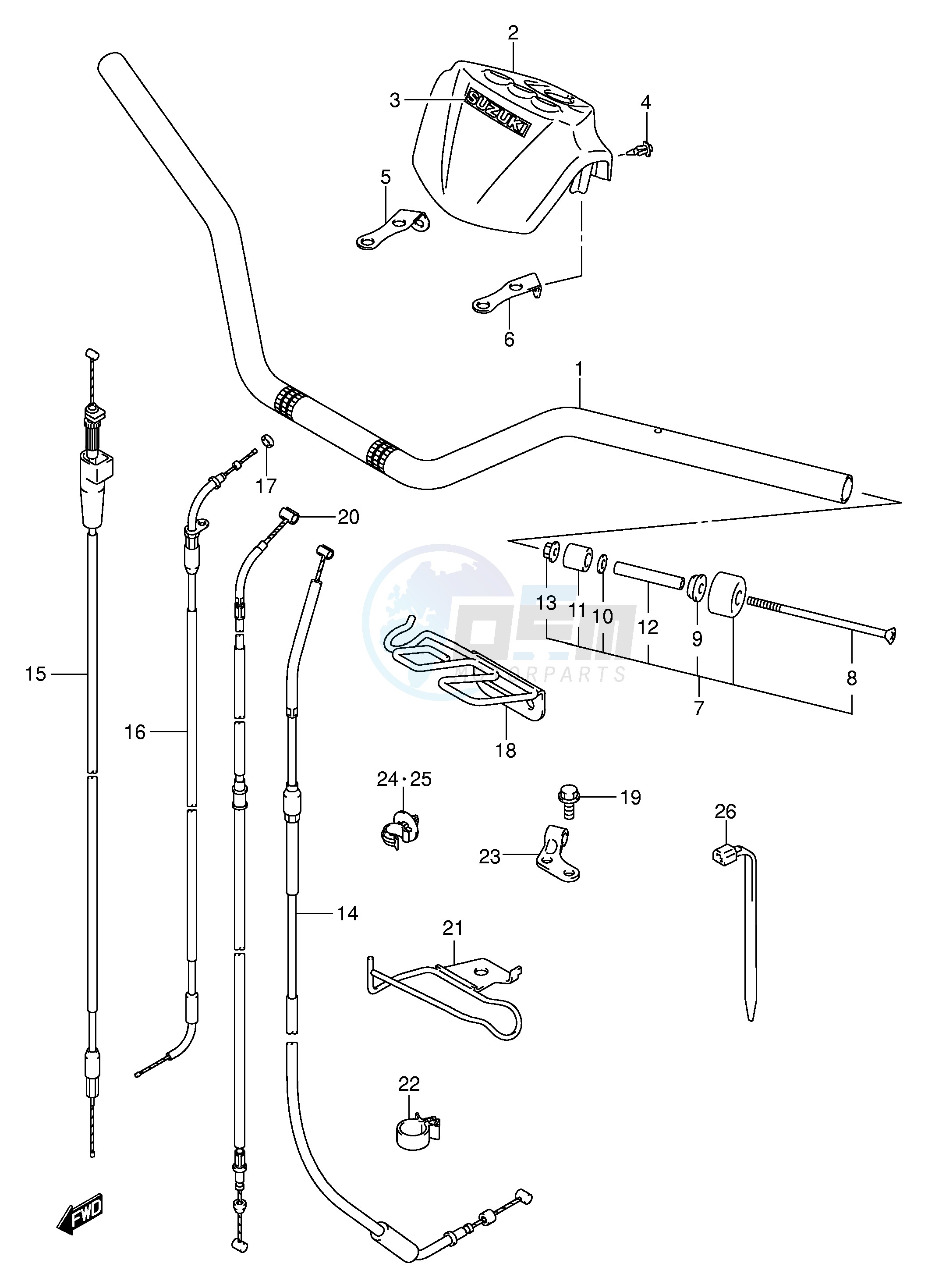 HANDLEBAR (MODEL K3 K4) blueprint