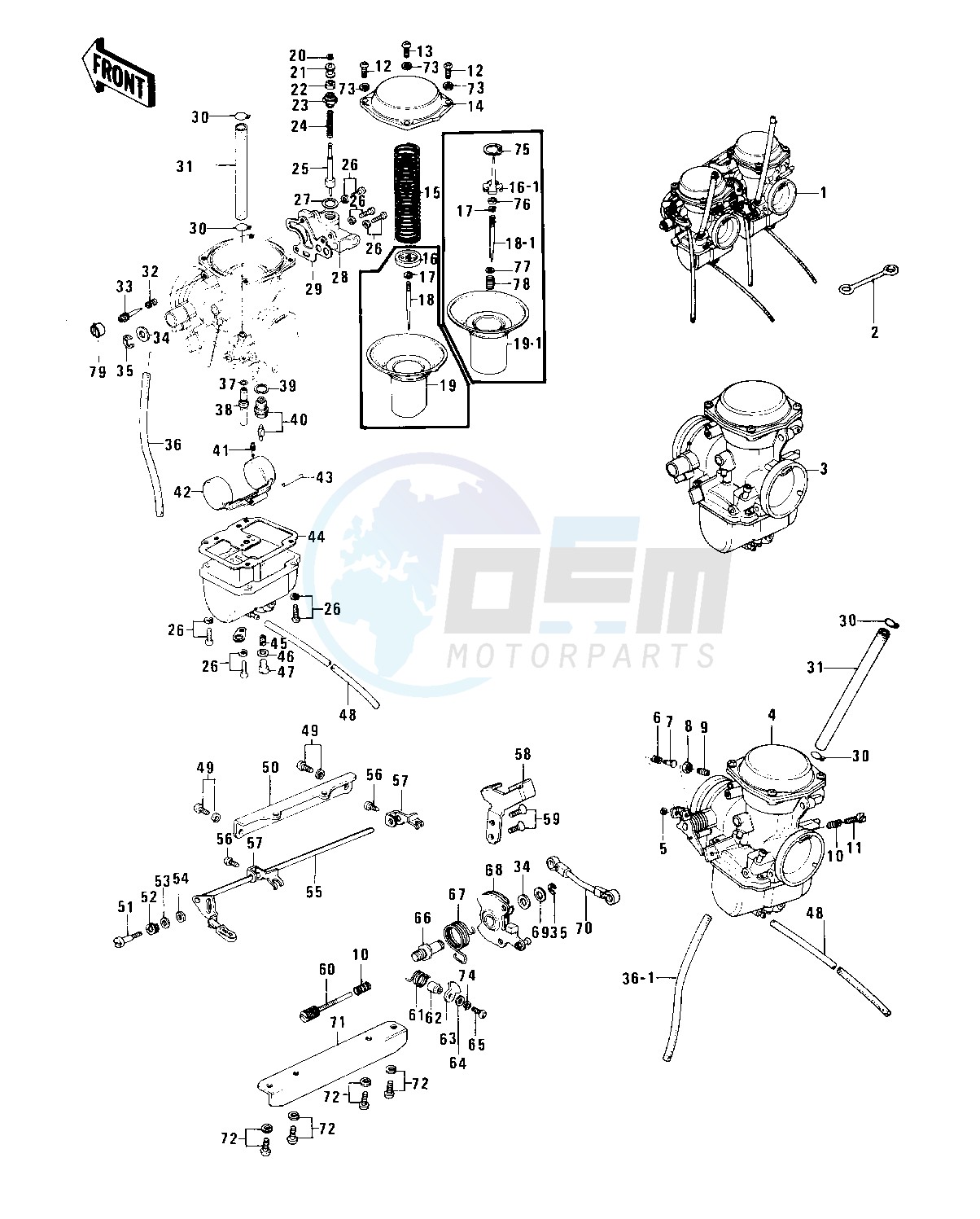 CARBURETORS -- KZ750-B4- - image