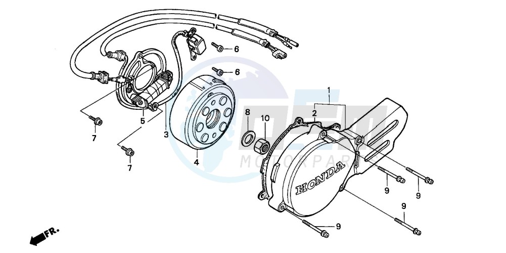 LEFT CRANKCASE COVER (CR85R3,4/RB3,4) blueprint