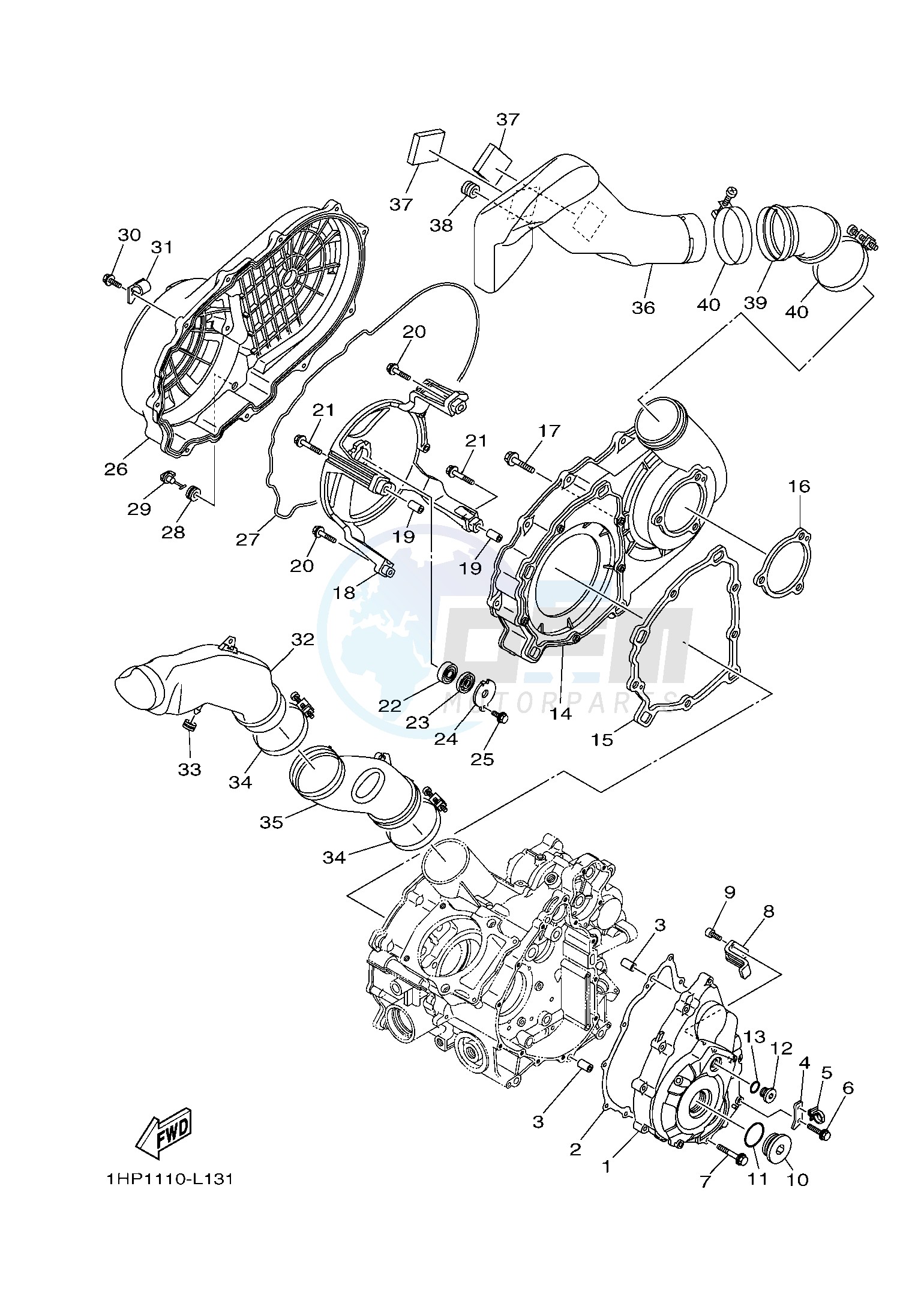 CRANKCASE COVER 1 blueprint