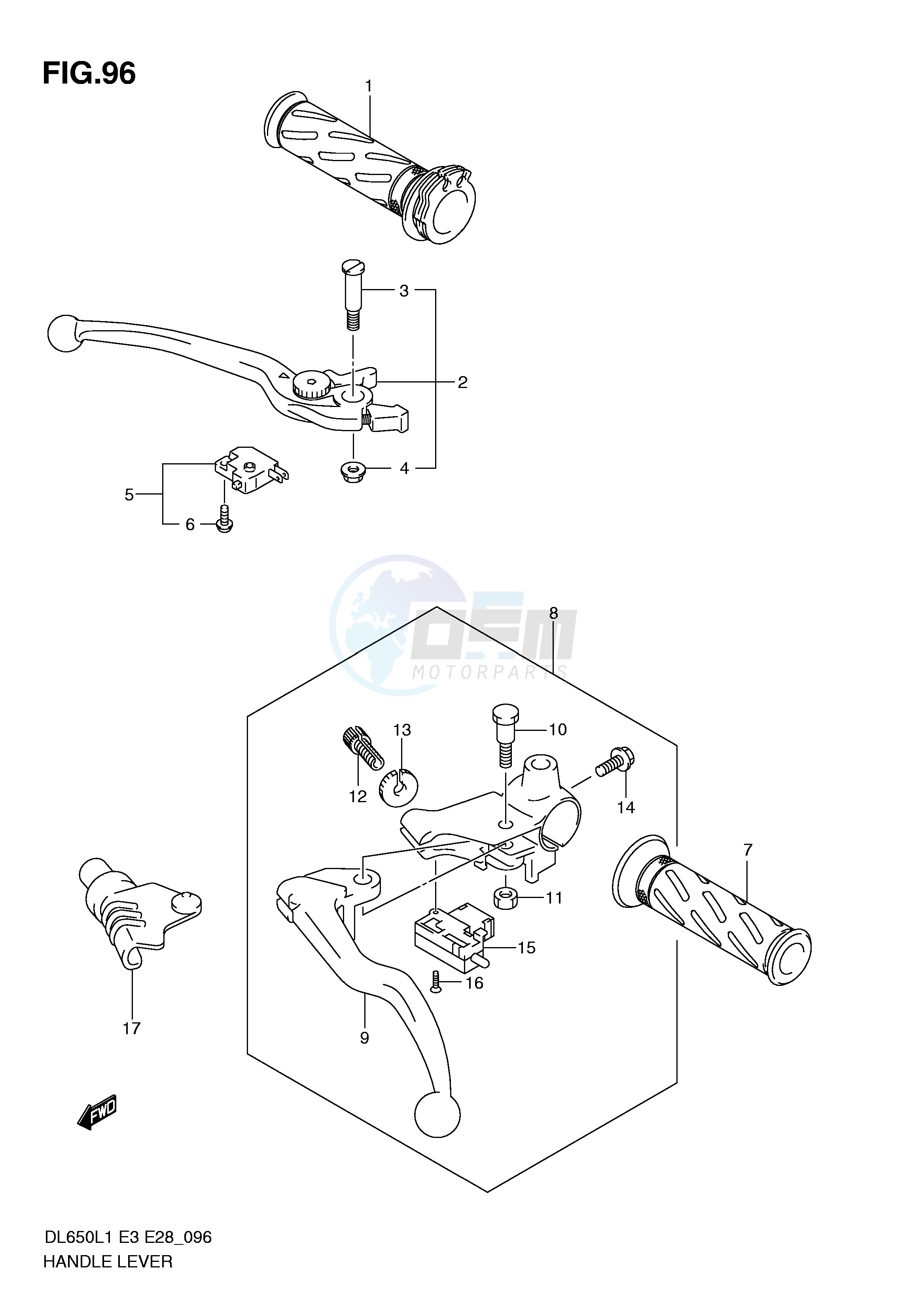 HANDLE LEVER (DL650AL1 E28) blueprint
