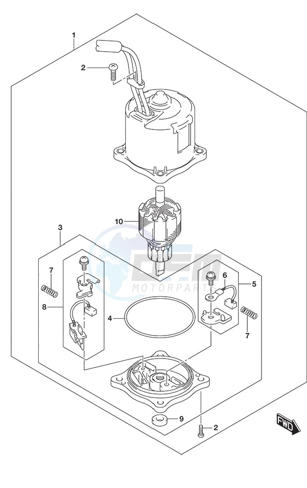 PTT Motor SS Model w/Transom (L) blueprint